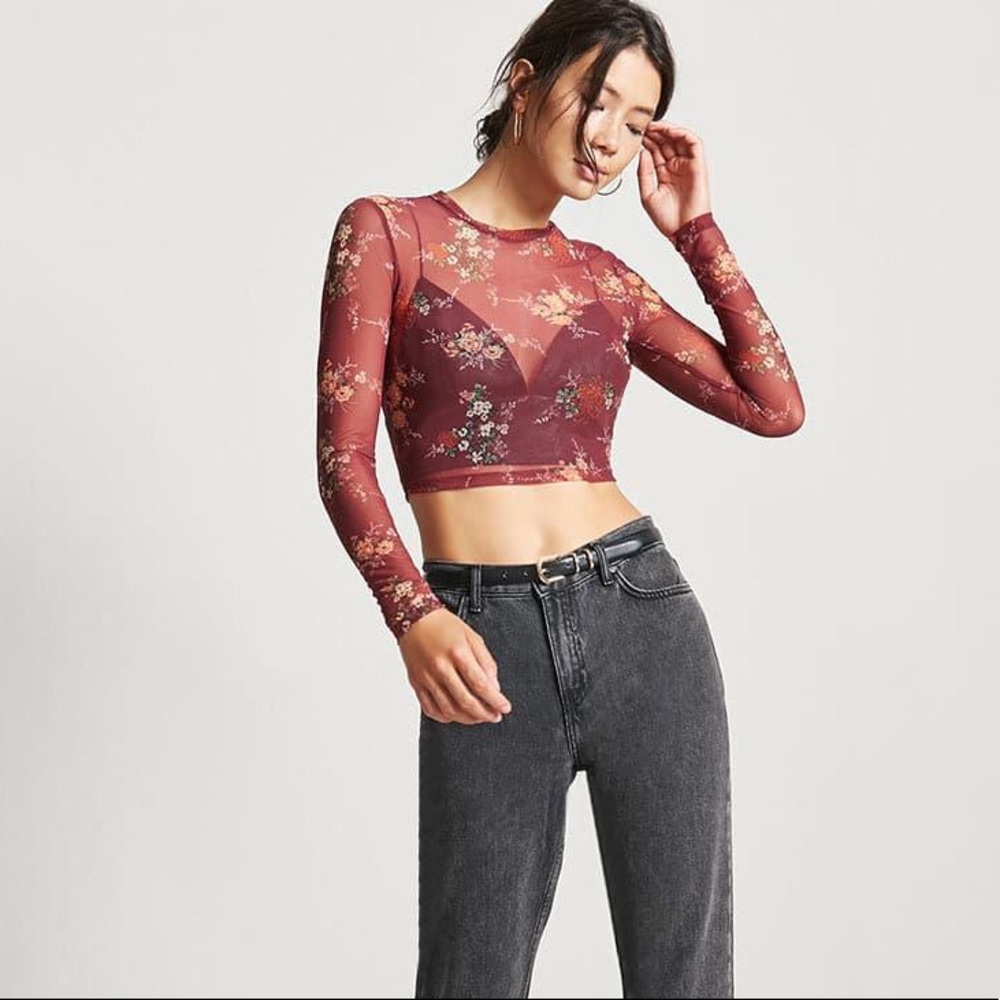 ❤️Floral mesh top